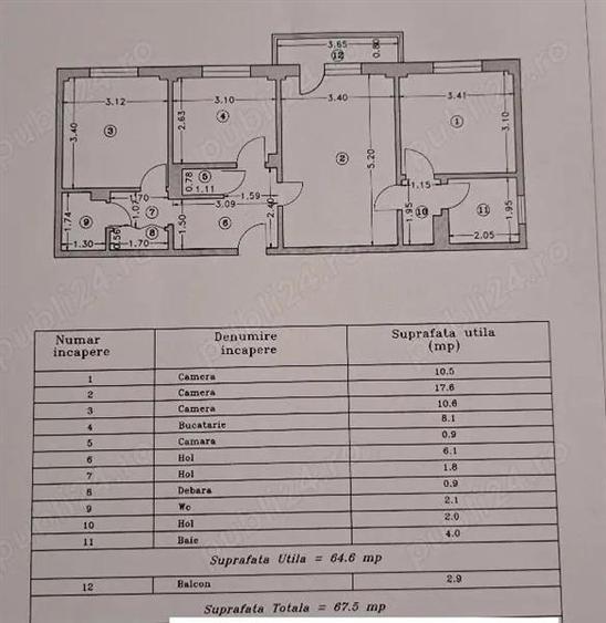 Vanzare apartament 3 camere Iancului