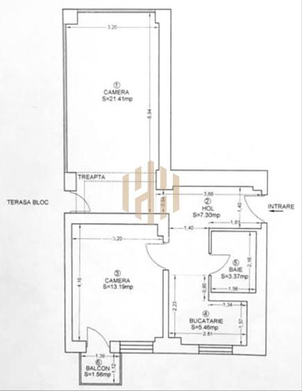 Apartament cu 2 camere - terasă de 60 mp – Zona Progresului, Str. Culturii