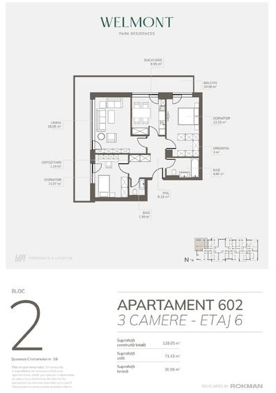 Dezvoltator, Apartament trei camere , Welmont/Rokman