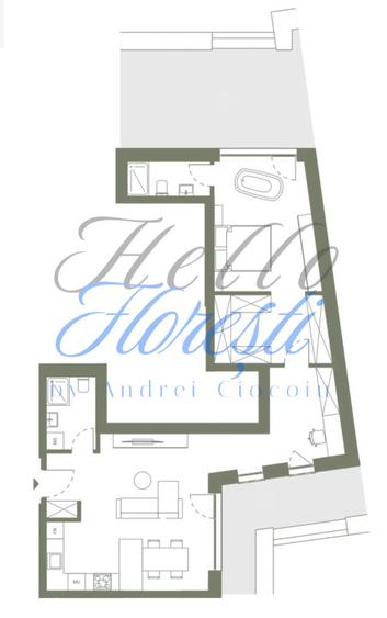 Apartament 2 camere 74.8 si 2 terase in Hexagon