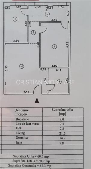 Ap 2 cam conf 1 Bariera 67 mp Renovat recent partial mobilat - 6