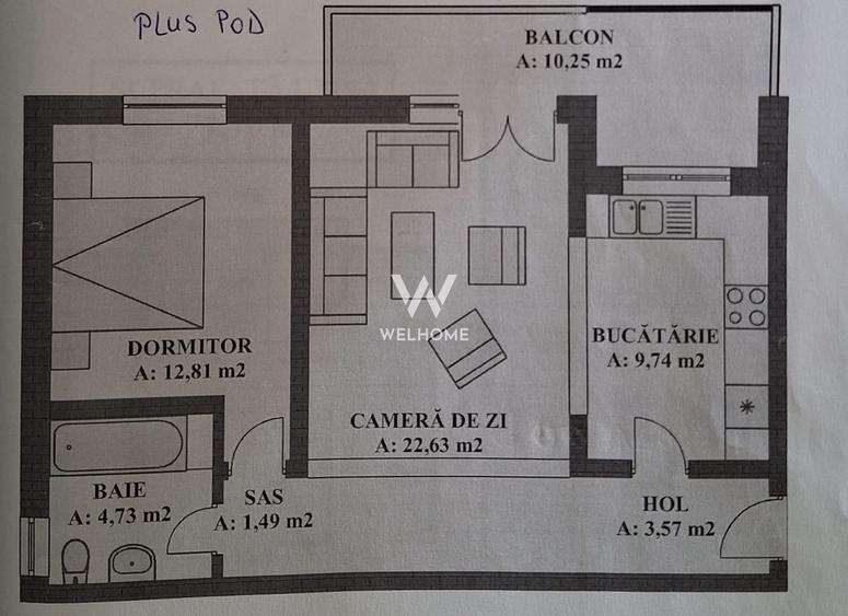 Apartament 2 camere cu POD generos 30mp- Selimbar, Triajului