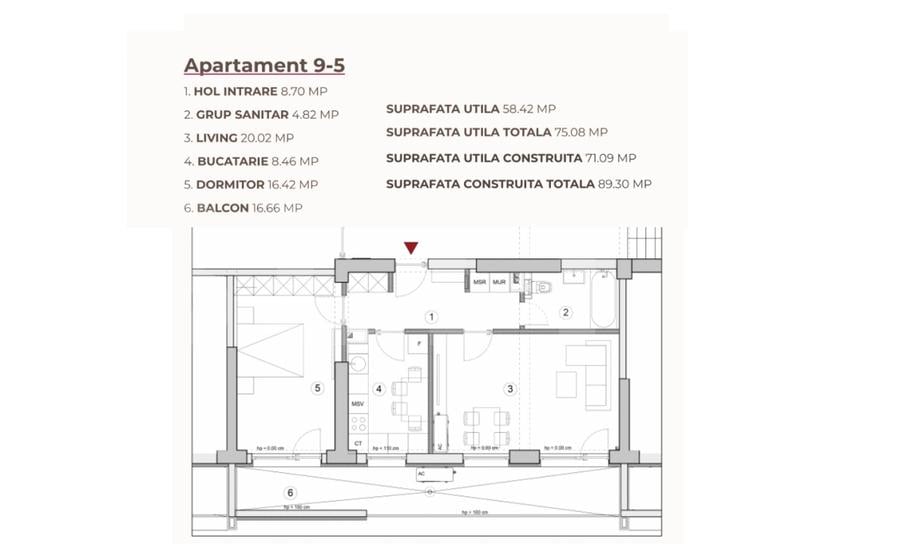 Apartament 2 camere, 75.08 mp, ansamblu 0% Comision Achiziție, Calea Severinului