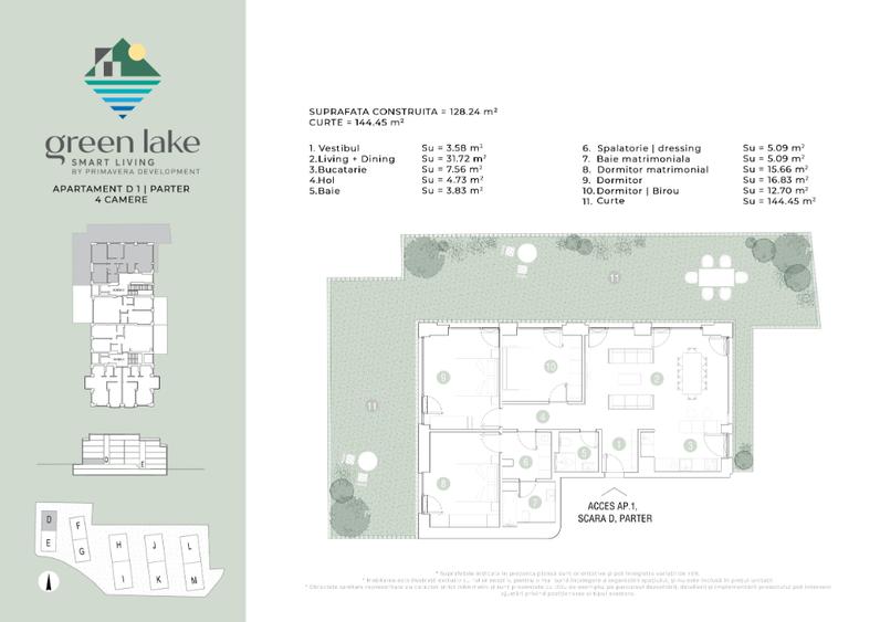 Apartament de 4 camere cu grădină proprie de 144 mp | Baneasa- Sisesti