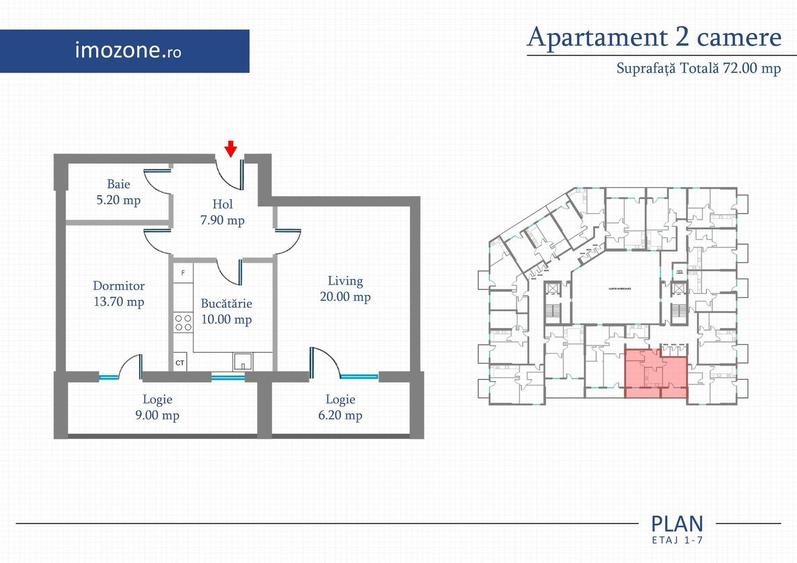 2 Camere, 72 mp, Spatios, Vedere Libera, Finalizat, Bloc Nou, Metrou Preciziei