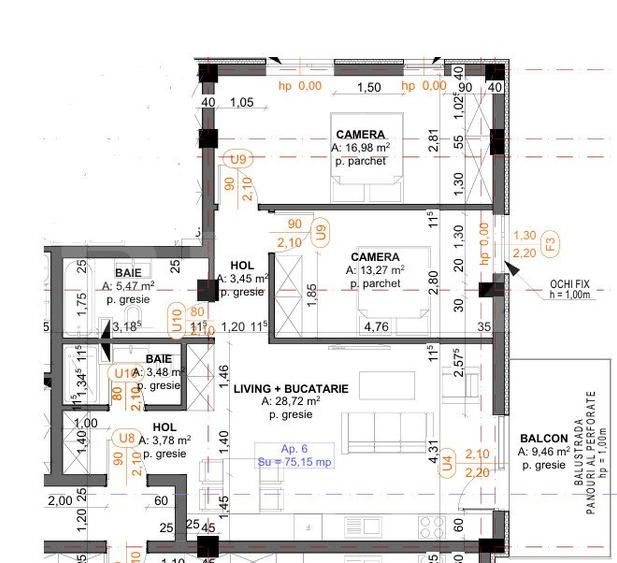 Apartamente 3 camere, 75.15mp, Iris TVA inclus!