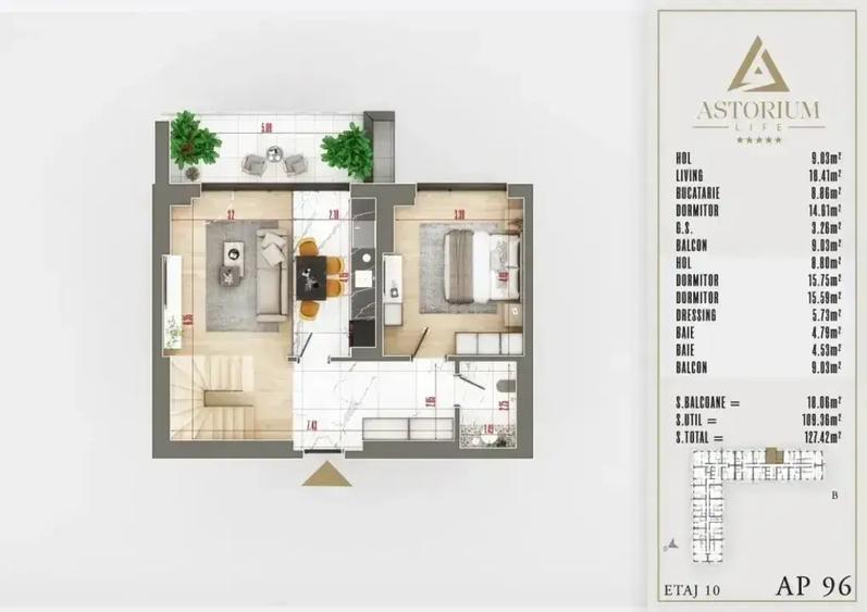 De Vanzare apartament 4 camere cu 3 bai Duplex Theodor Pallady