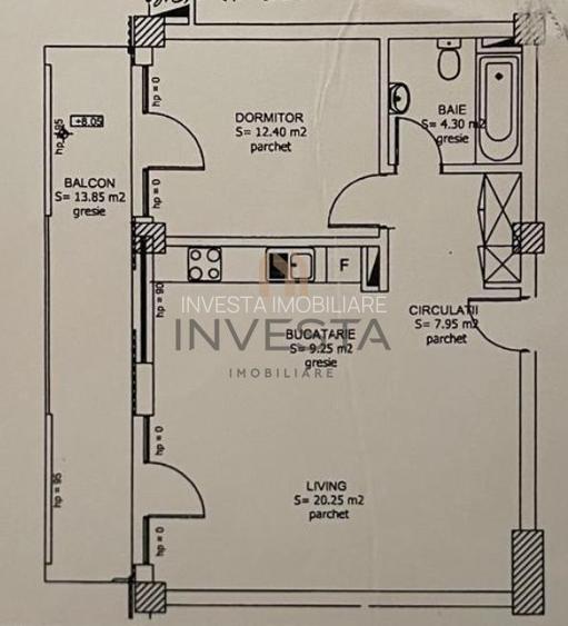 Apartament cu 2 camere, etaj intermediar, bloc nou zona Piata 14 Iulie - 1