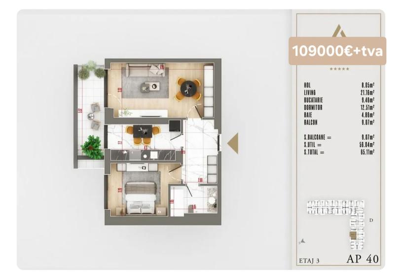 Apartament 2 camere decomandat Ansamblu exclusivist, LUX, Pallady