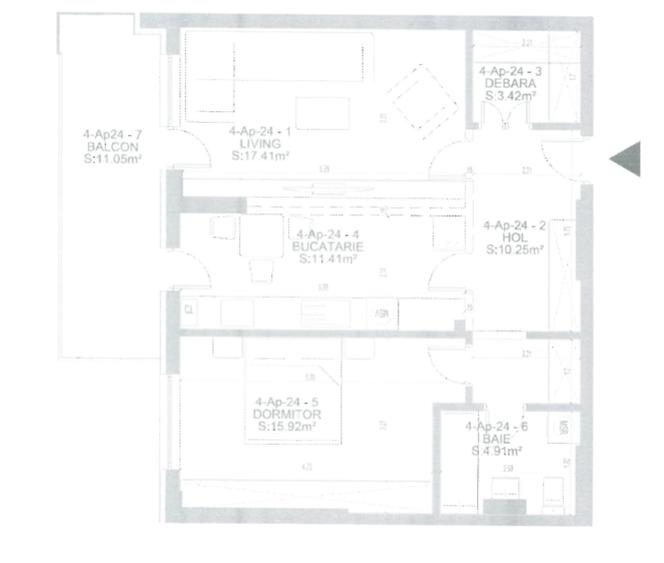 City of Mara | Proprietar | 2 camere | 64 mp | Balcon 11 mp | Parcare subterană - 4