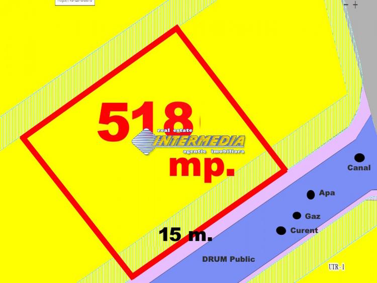 Teren intravilan 518 mp cu toate utilitatile in fata parcelei Alba Iulia