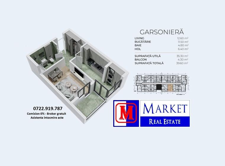 Garsoniera decomandata - Metrou Berceni