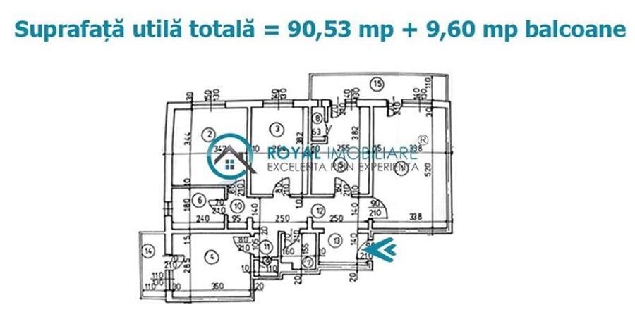 Royal Imobiliare - Vanzare apartament 4 camere zona 9 Mai