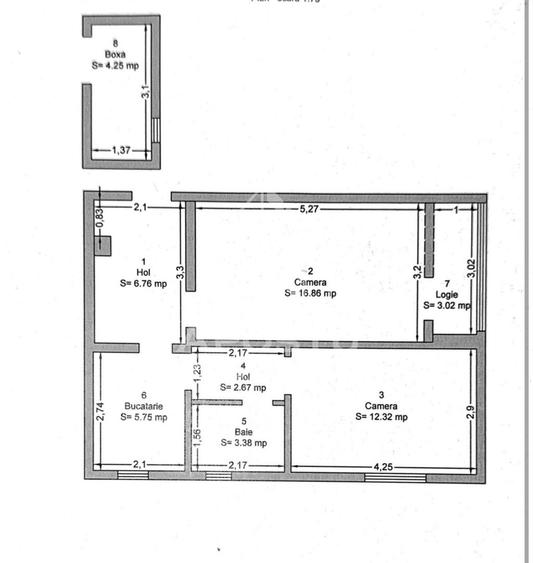 Apartament cu 2 camere de vanzare, cu boxa zona Cetatii, in Timisoara