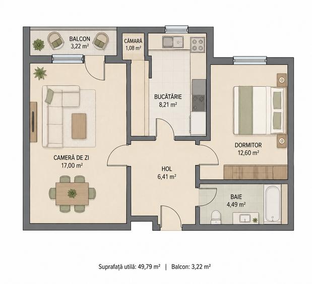 Vamd apartament cu 2 camere I MIcro I Etaj 2 I