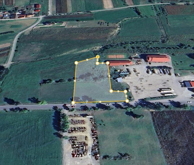 Teren intravilan 4033mp cu deschidere la E60 de vanzare in Grosi, Bihor