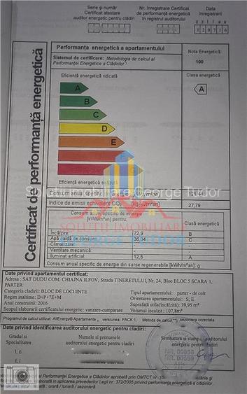 Ap. 2 camere, 53 mp de vanzare Chiajna, Str. Tineretului Nr 24, BL 5 - 22