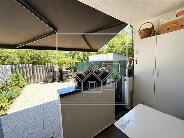 Ap. 3 camere si gradina, mobilat si utilat modern, zona Turnisor