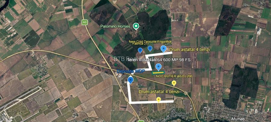 Vanzare Teren 64.600 MP Intravilan Tarla 11–Ștefăneștii de Jos, Zonă nod A3 – A0