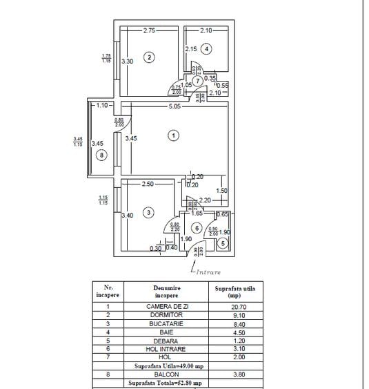 Apartament cu 2 camere de vanzare – Slatina, langa Liceul Ion Minulescu