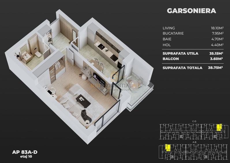 Garsoniera noua, decomandata, cateva minute de metrou Berceni