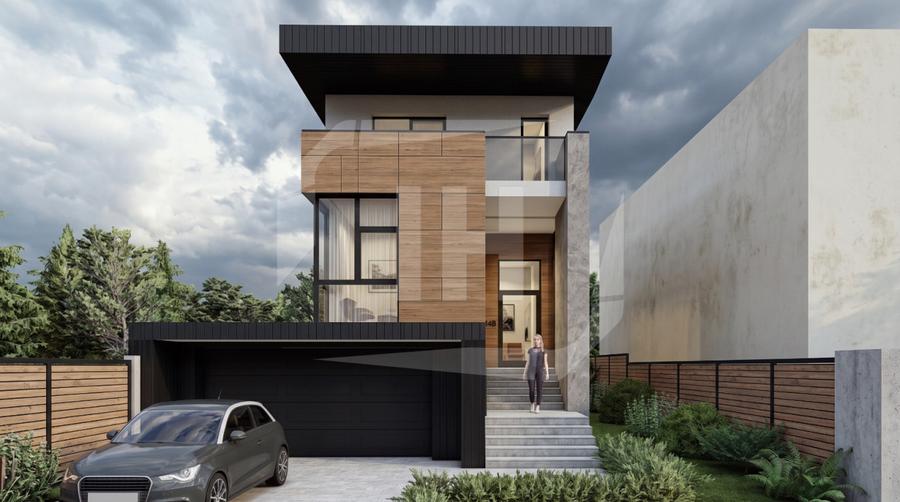 Casa cu arhitectura moderna, 280 utili, teren 619 mp, in zona Gruia