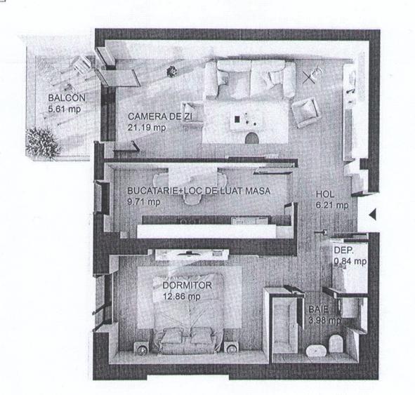 DIRECT proprietar: Apartament 2 camere in zona linistita, cu multa vegetatie.