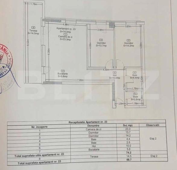 Apartament cu 3 camere, 74 mp, zona Zorilor