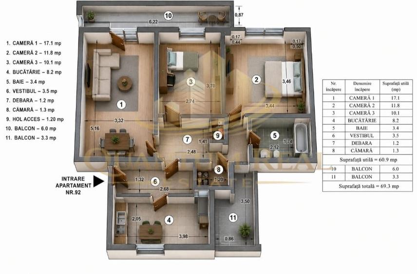 Vanzare apartament 3 camere decomandat-LOC DE PARCARE-RAHOVA-OFERTA!