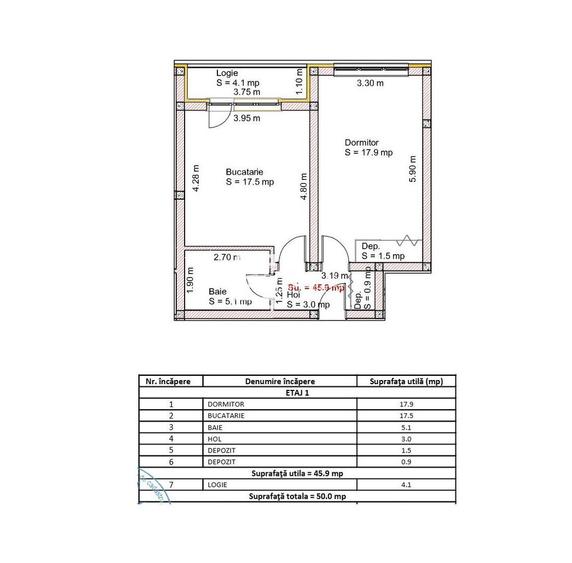 Apartament spațios 45,9 mp, configurabil 2 camere, etaj 1| Șelimbăr - 1