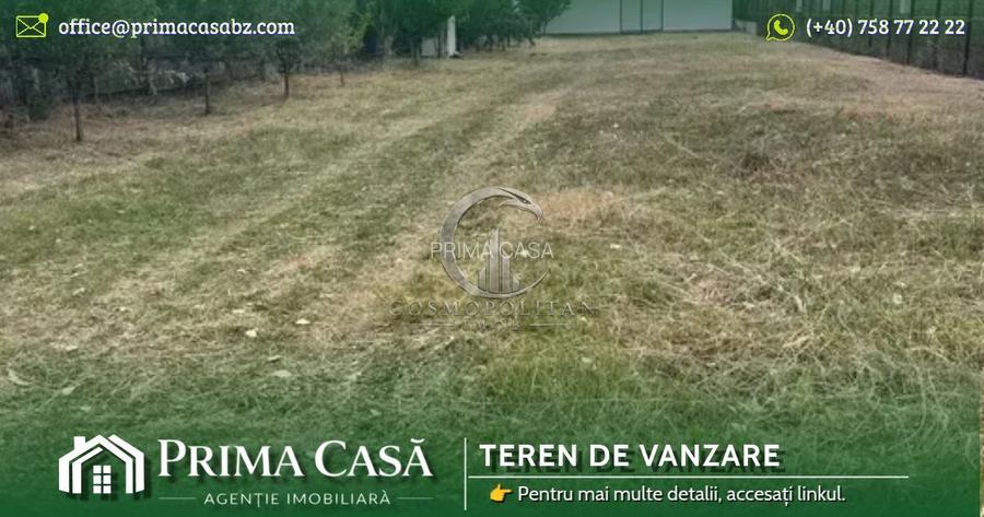 Teren intravilan in Vernesti/BZ ~ S=1850mp cu 17m deschidere la DN10 ~