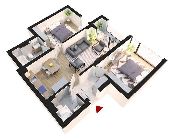 Apartament 3 Camere Incalzire in Pardoseala Ansamblu Nou Rahova