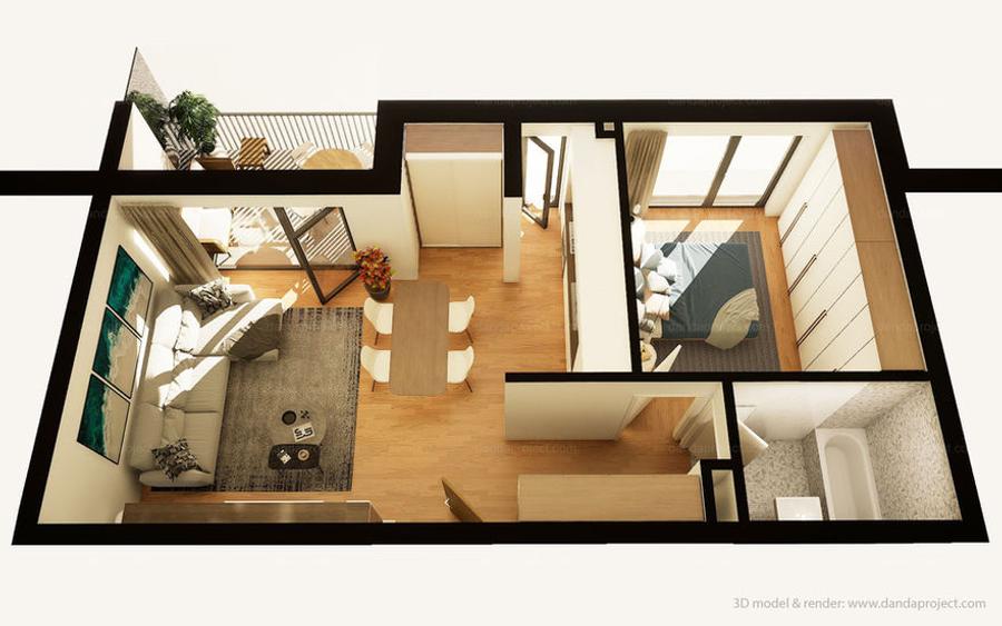 Apartament 2 camere | 53,37 mpu | Terasă | Etaj 1 | Între Lacuri