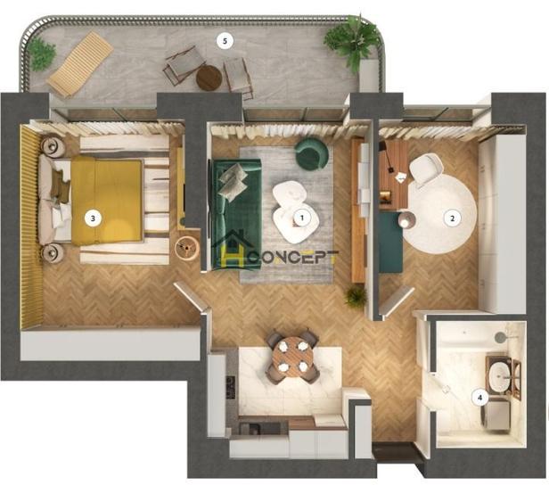 Apartament premium cu 3 camere, loc de parcare subteran, 0% comision