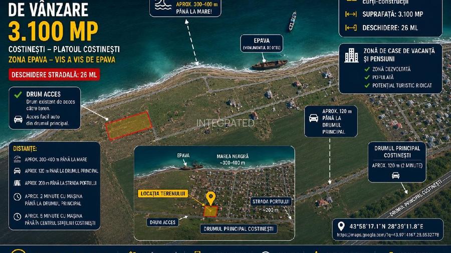 COSTINESTI ZONA EPAVA- TEREN INTRAVILAN - 3.100mp-