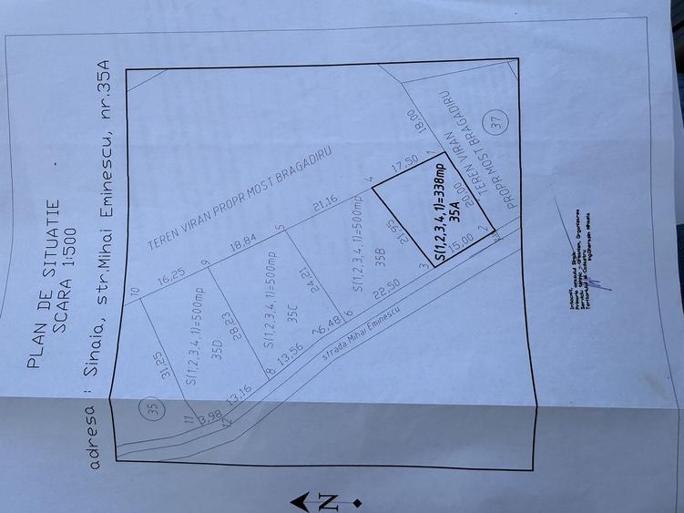 Teren 338mp, cu proiect bloc garsoniere D+P+E+M - Sinaia