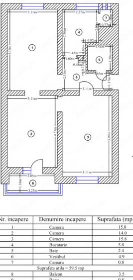 Apartament 3 Camere de inchiriat | Spatiu Comercial | Floreasca | 60MP