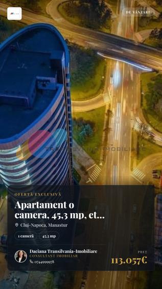 Apartament o camera, 45,3 mp, et. 8, West City Tower, OFERTA LIMITATA