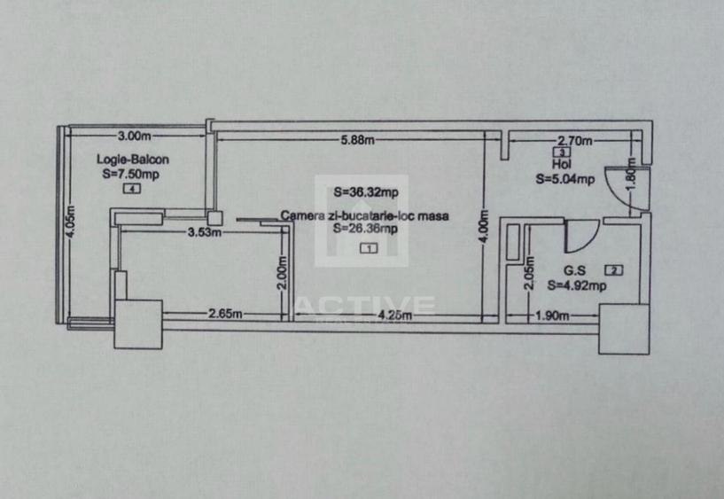 Apartament 1 camera || West Side