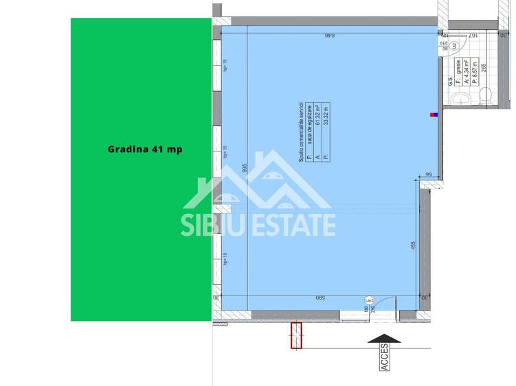 Spatiu comercial nou 66 mp cu teren propriu 41 mp si 2 locuri parcare