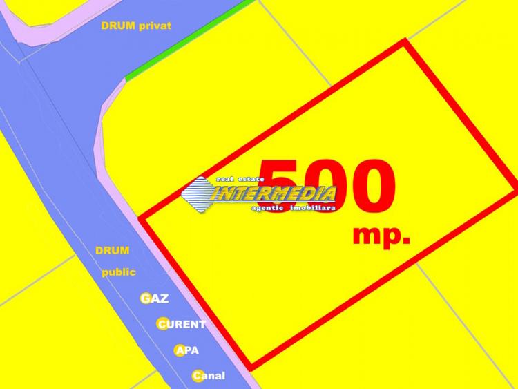 500 mp Teren Alba Micesti d= 16m PUZ Drum Public Apa CANAL Gaz Curent in fata