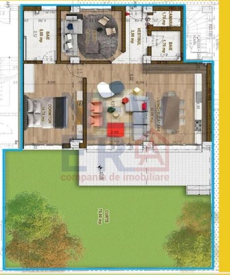 Apartament 3 camere cu terasa si gradina 80 mp, bloc boutique in zona Domenii