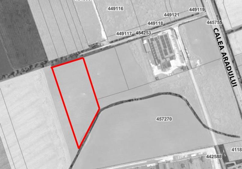 Teren cu PUZ industrial de vanzare in zona Aradului