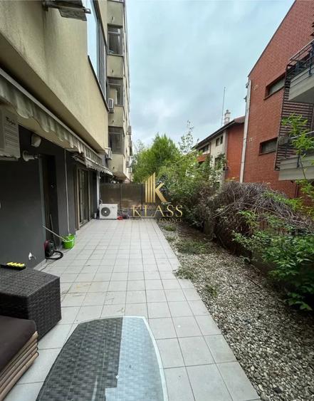 2 camere Herastrau, parter inalt, terasa privata 50 mp, bloc 2010