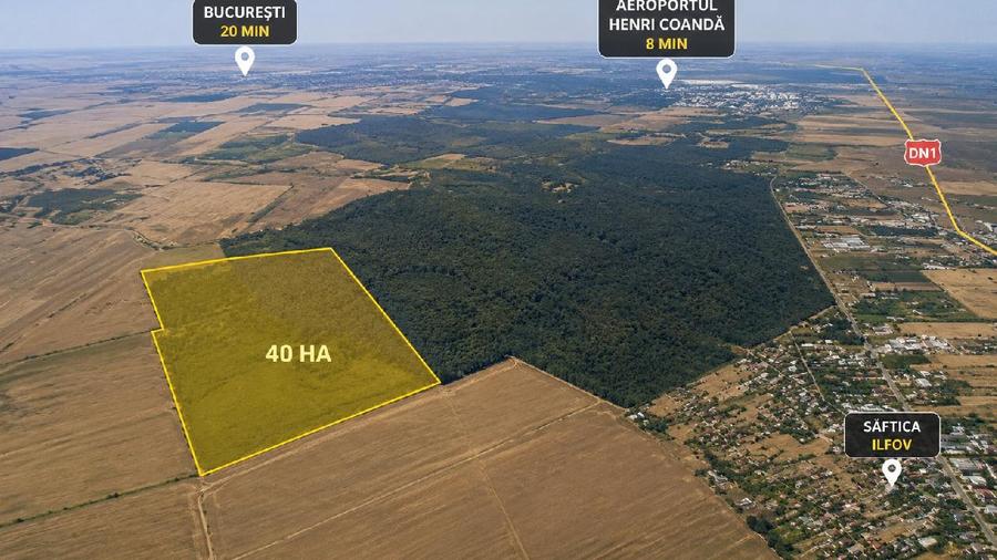 SAFTICA Teren intravilan 40 HECTARE.