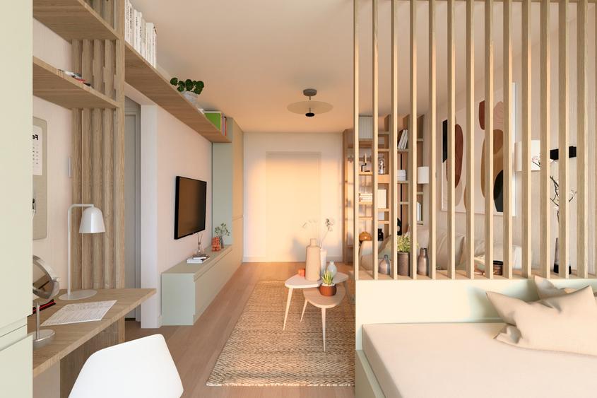 Apartament 1 cam, finisat, 38.23 mp + balcon, parcare, Soporului 1