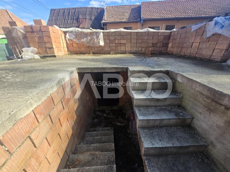 Teren de vanzare 436mp intravilan cu fundatie si proiect casa Rasinari - 5