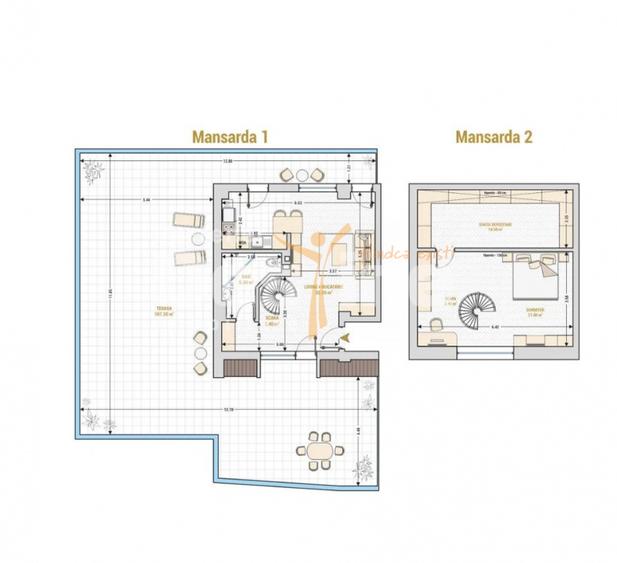 Hotel Marriott-Catedrala | 2 cam | 74mp + 107mp terasa | Mansarda | 296.000 euro