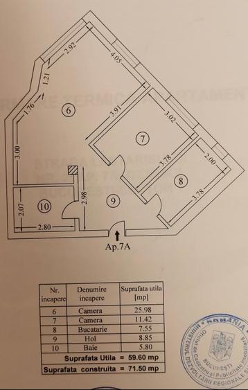 Apartament cu 2 camere de vânzare, proprietare, comision 0. Zona Bucurestii Noi