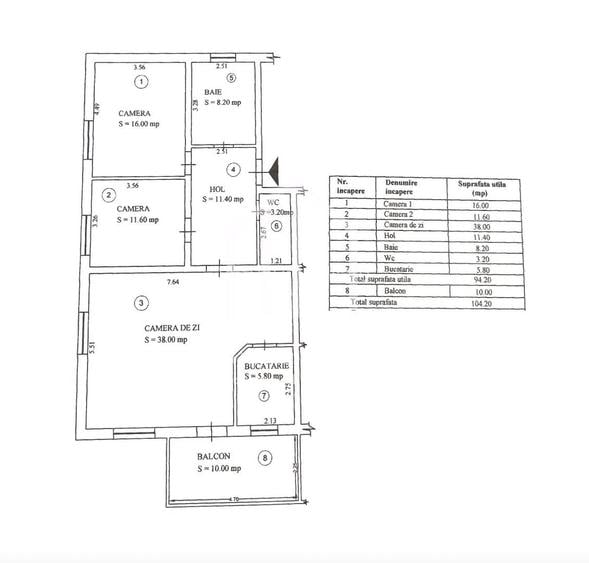 Apartament cu 3 camere, 94mp utili + terasa (10mp), etaj 3/4, Terezian - 1